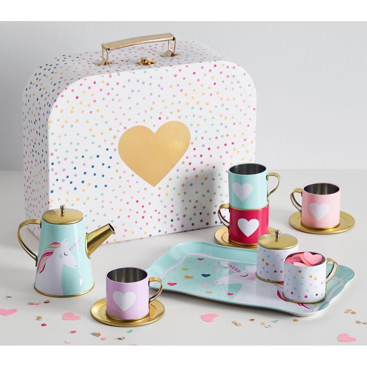 Pottery Barn Kids Unicorn Rainbow Tea Set
