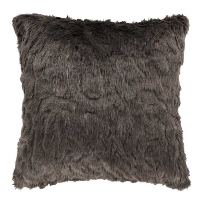 Heirloom Faux Fur Feather Cushion - Pewter Chinchilla 45X45cm