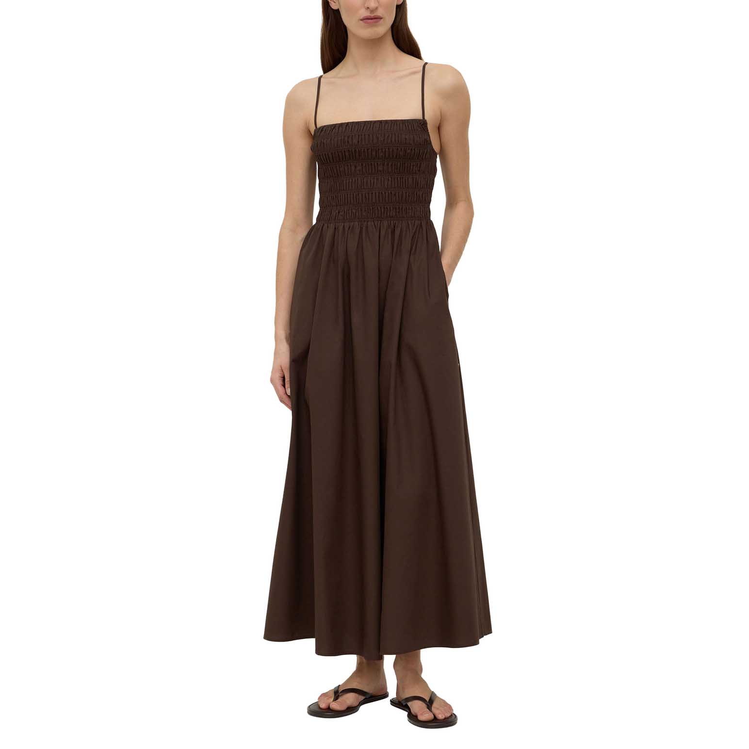 Assembly Label Aubrey Rouched Dress Ganache