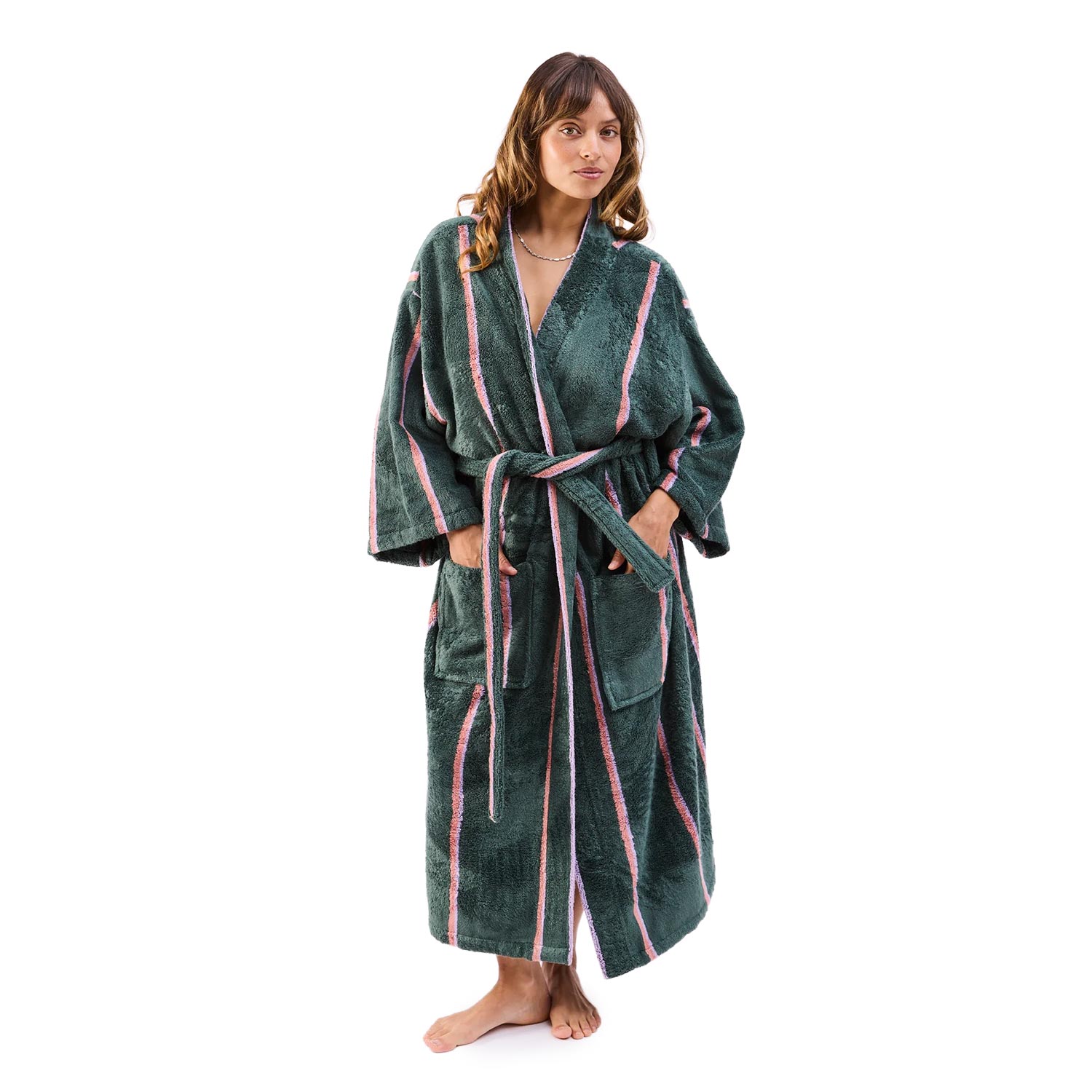 Kip&Co Wakame Crush Stripe Bamboo Terry Bath Robe
