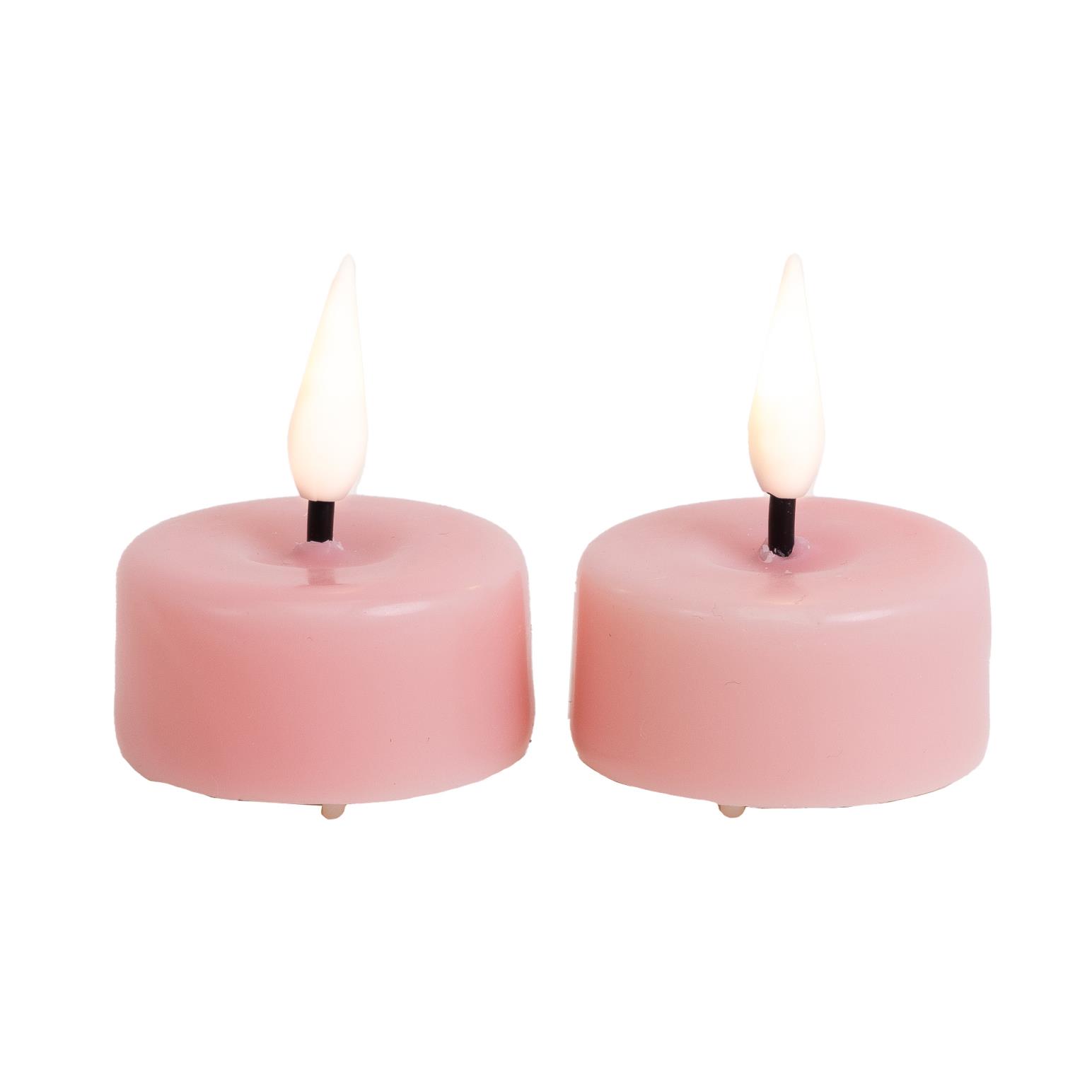 Stellar Haus Pink Tealight LED Candles 6 Pack (5H 3.5D) With Timer