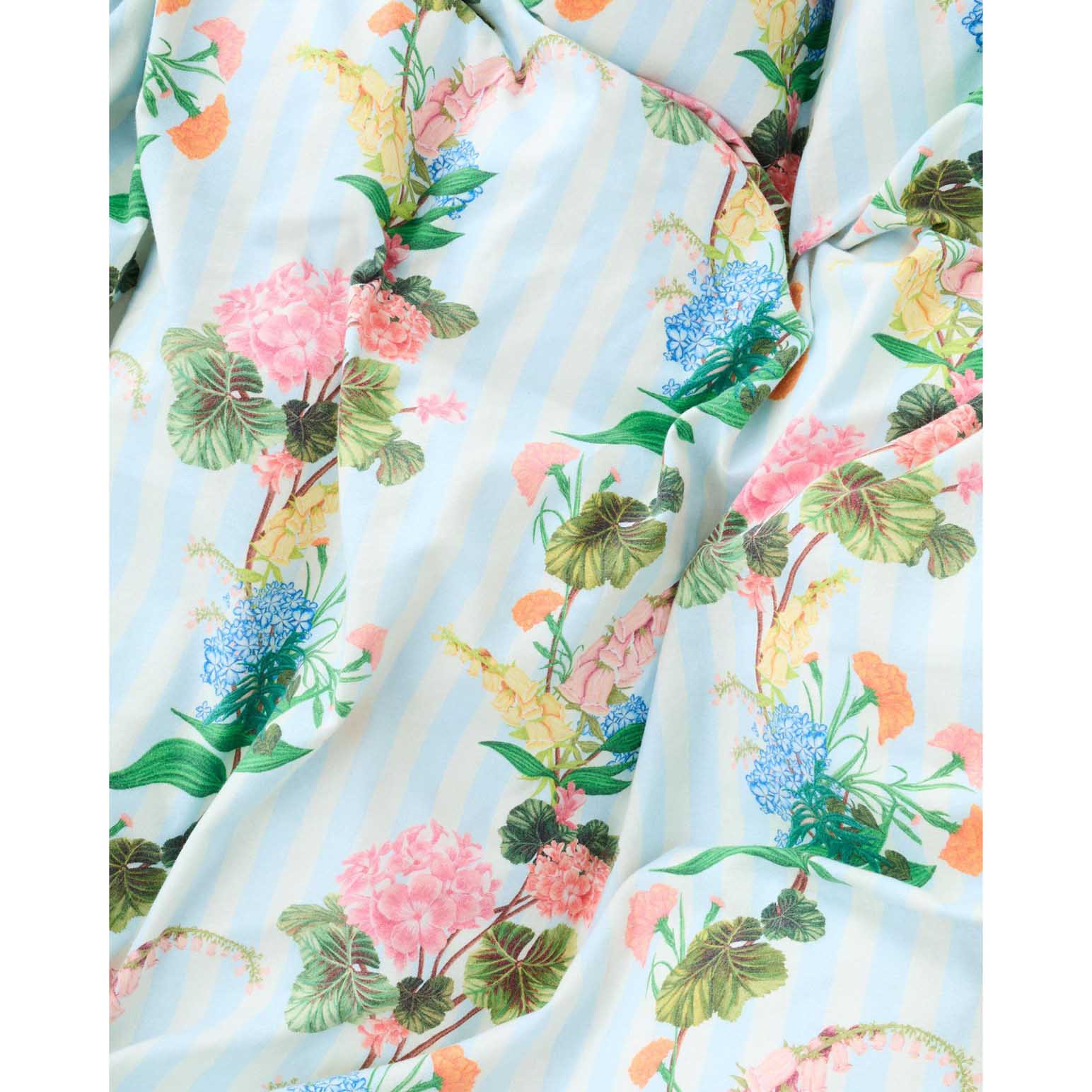 Kip&Co Bouquet Beauty Stripe Flannelette Fitted Sheet