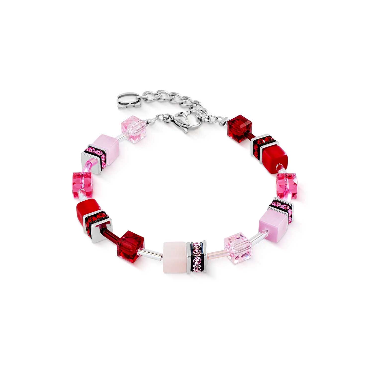 Coeur de Lion GeoCube&reg; Red Rose & Blush Pink Bracelet