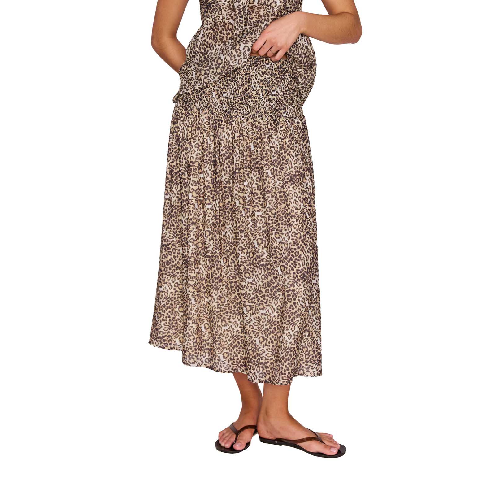 MINKPINK Tahlia Shirred Midi Skirt