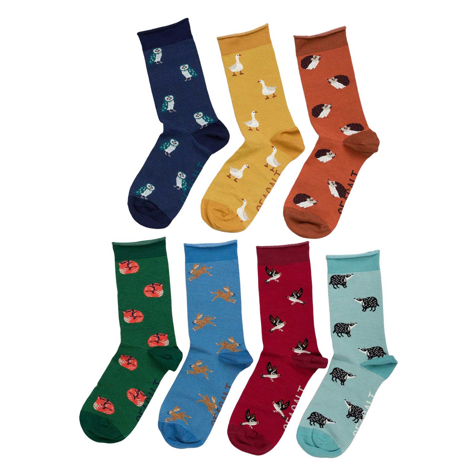 Seasalt Cornwall Sailor Socks Box of 7 Creatures Deer Trail Mix