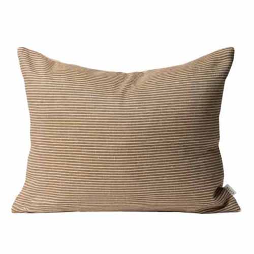 Città Reversible Pinstripe Cushion Cover 50x40cm - Bronze/Coconut