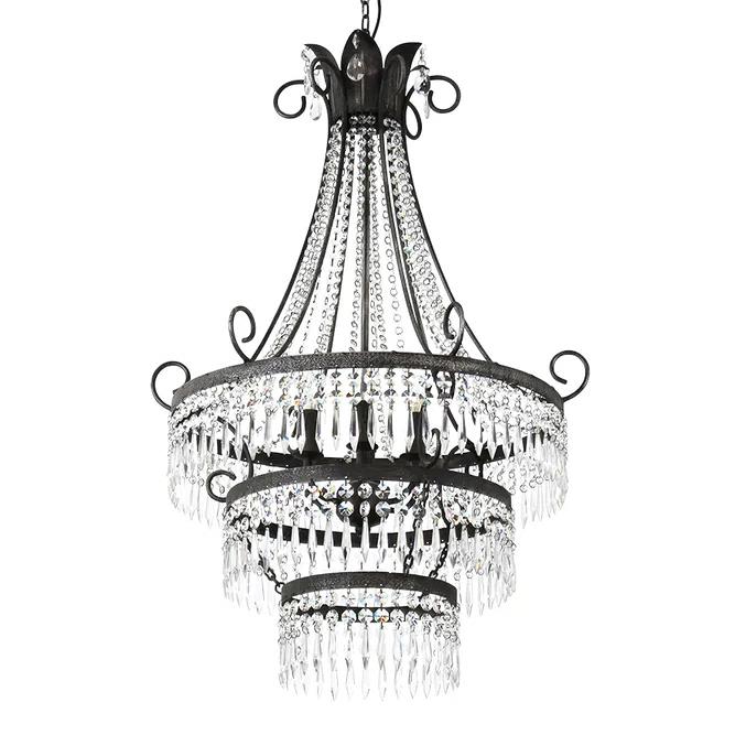 French Country Diana 6 Light Cut Glass Chandelier