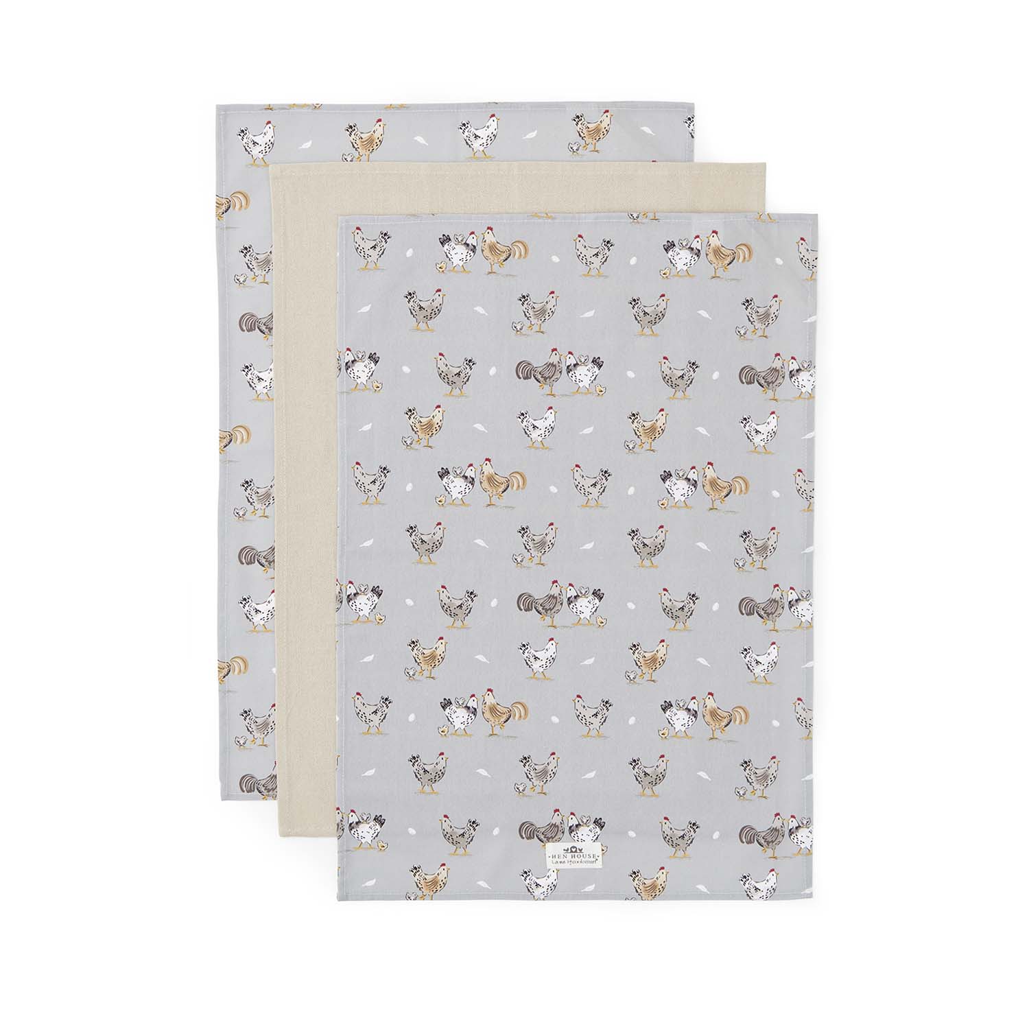 Cooksmart Hen House Lane 3 Pack Tea Towels