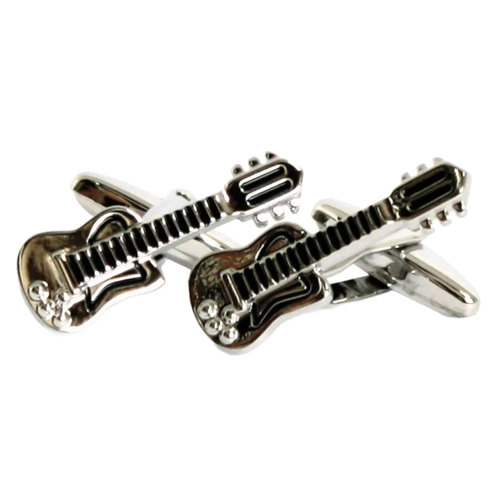 gdesign Cufflinks Silver Guitar