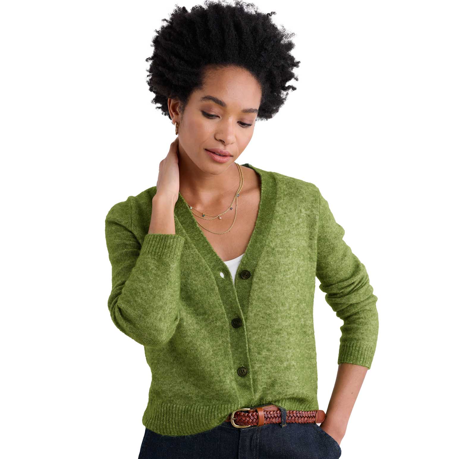 Seasalt Cornwall Etching Cardigan Dark Citron
