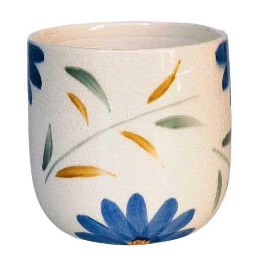Urban Products Maxine Floral Planter Blue & Green 14cm
