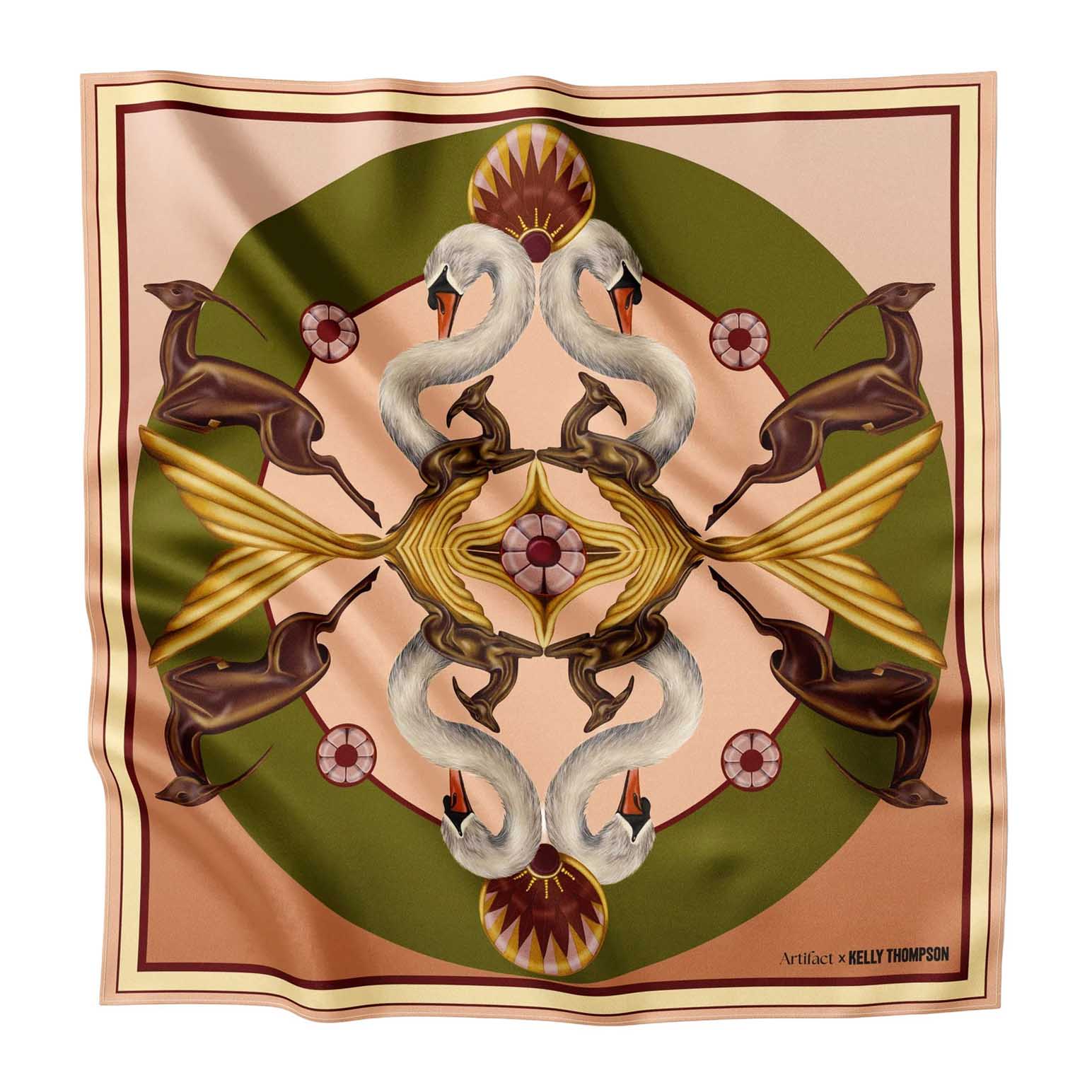 Artifact x Kelly Thompson Gilded Square Silk Scarf