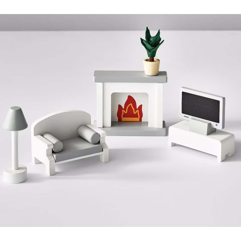 Pottery Barn Kids Dollhouse Accessory Set Living Room