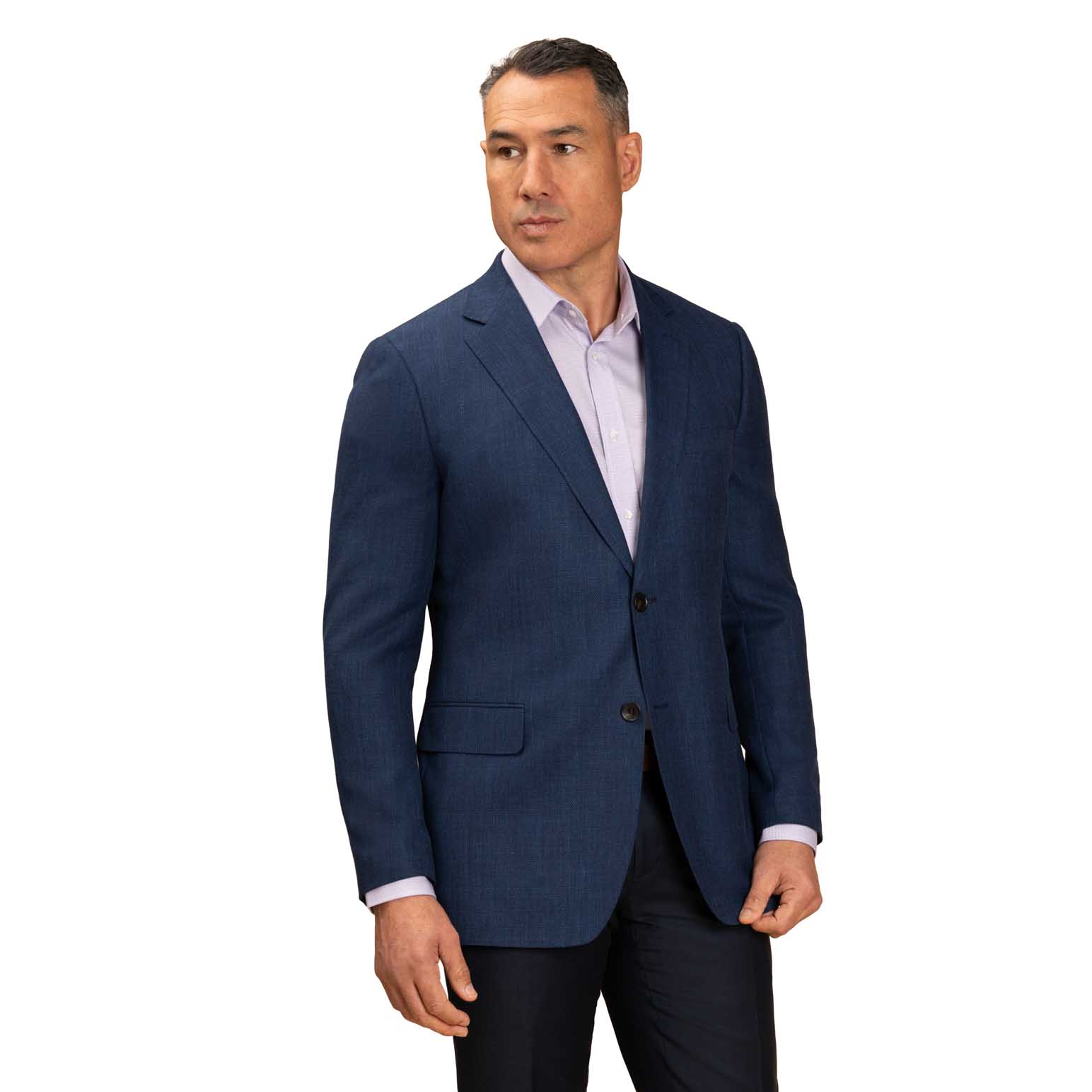 Rembrandt Hawker Blue Wool Linen Textured Blazer
