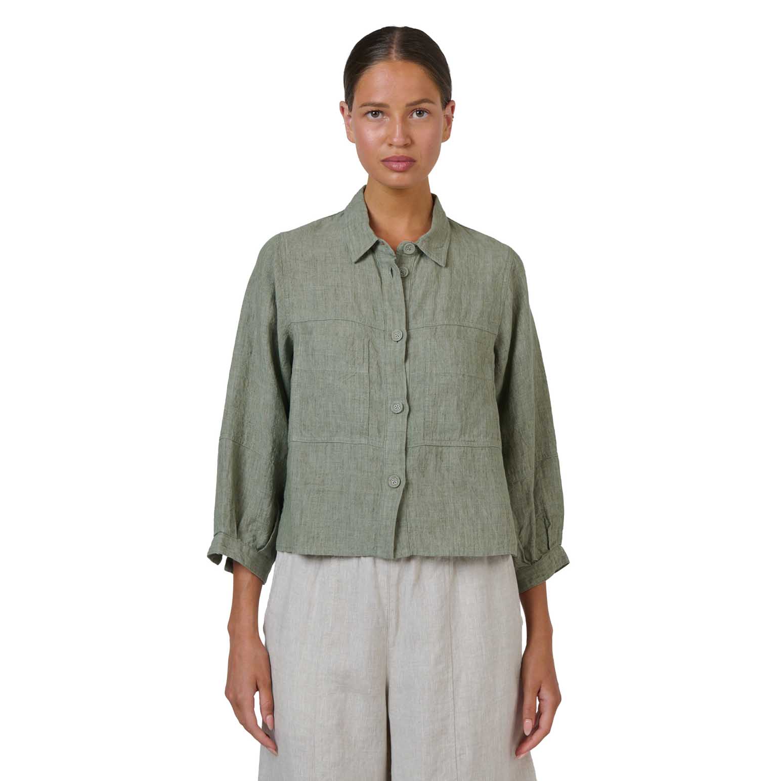 Naturals By O & J Artichoke Linen Jacket