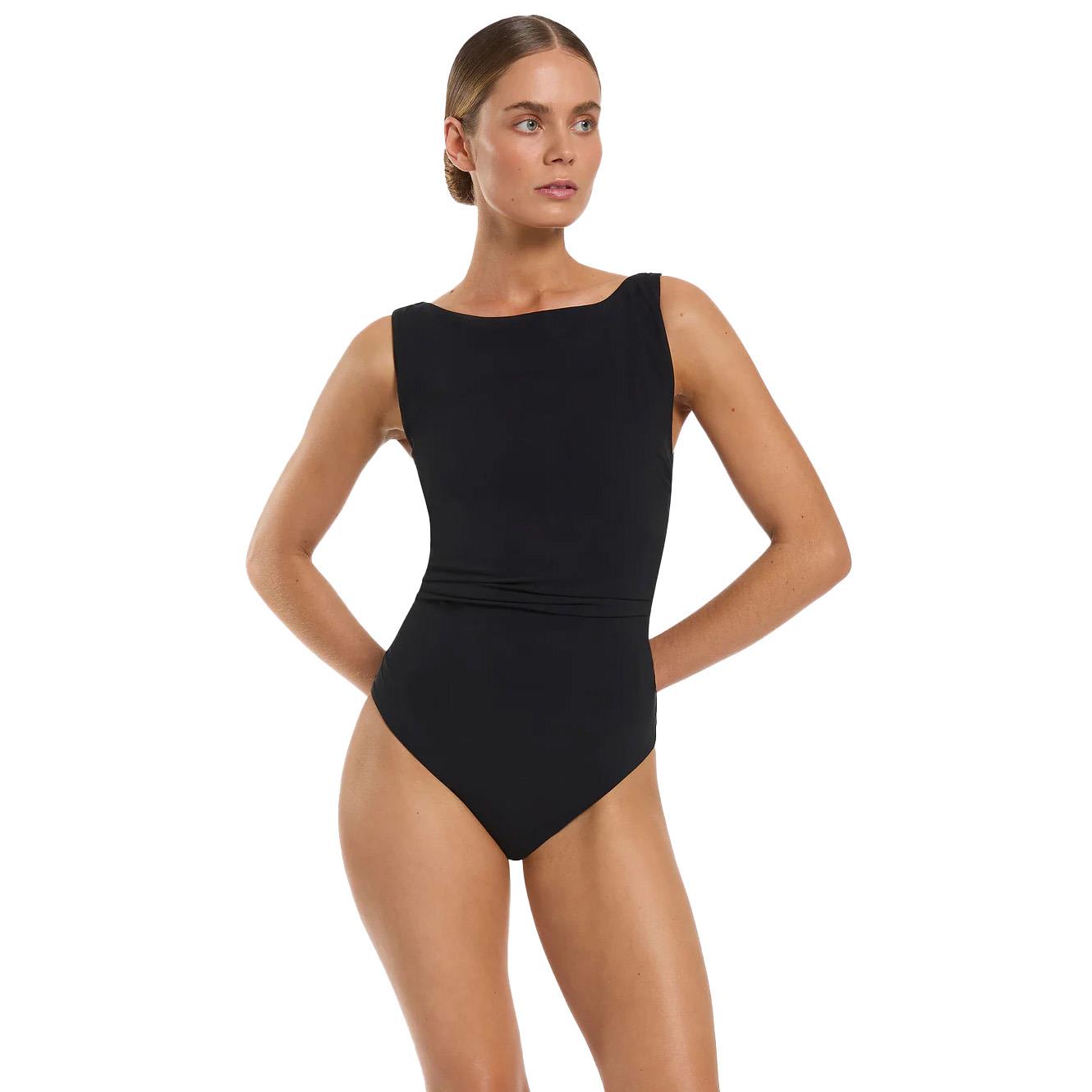 Jets Boat Neck One Piece Black