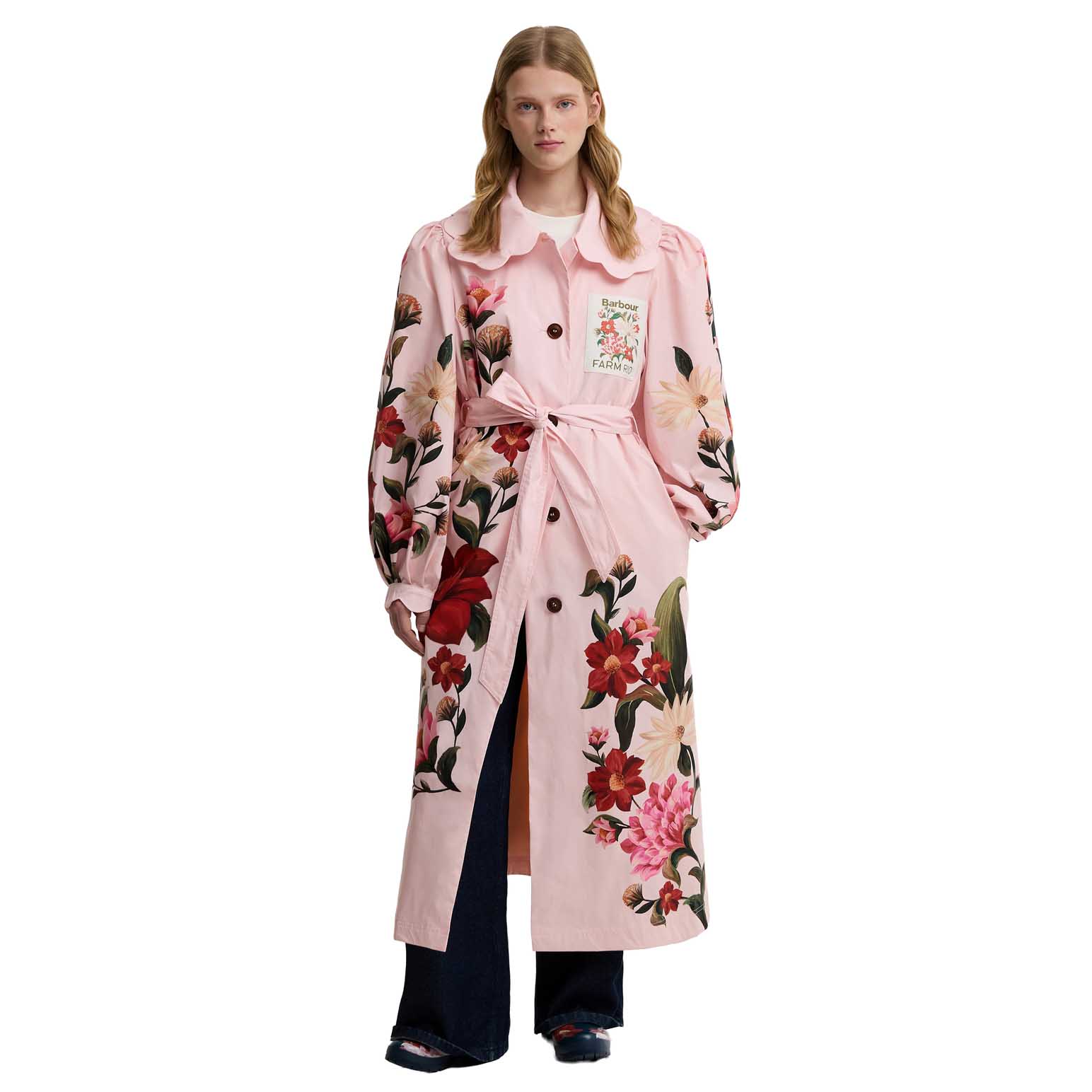 Barbour x FARM Rio Bromelia Showerproof Trench Coat | Ballantynes 