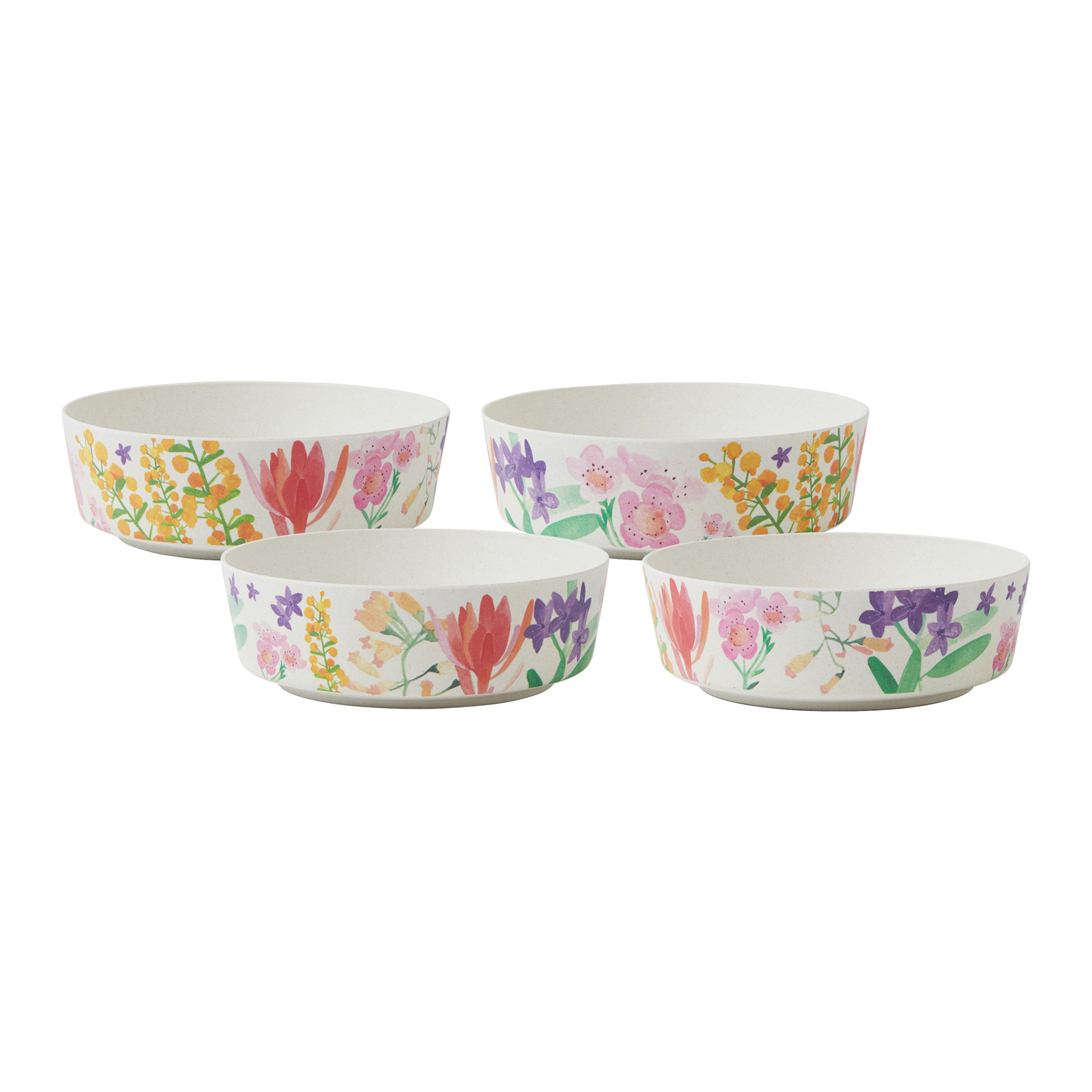 Maxwell & Williams Wildflowers Bamboo Bowl 15x5cm Set Of 4