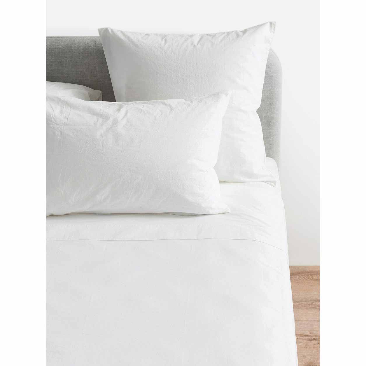 Città Washed Egyptian Cotton Flat Sheet White King Single 200x260cm
