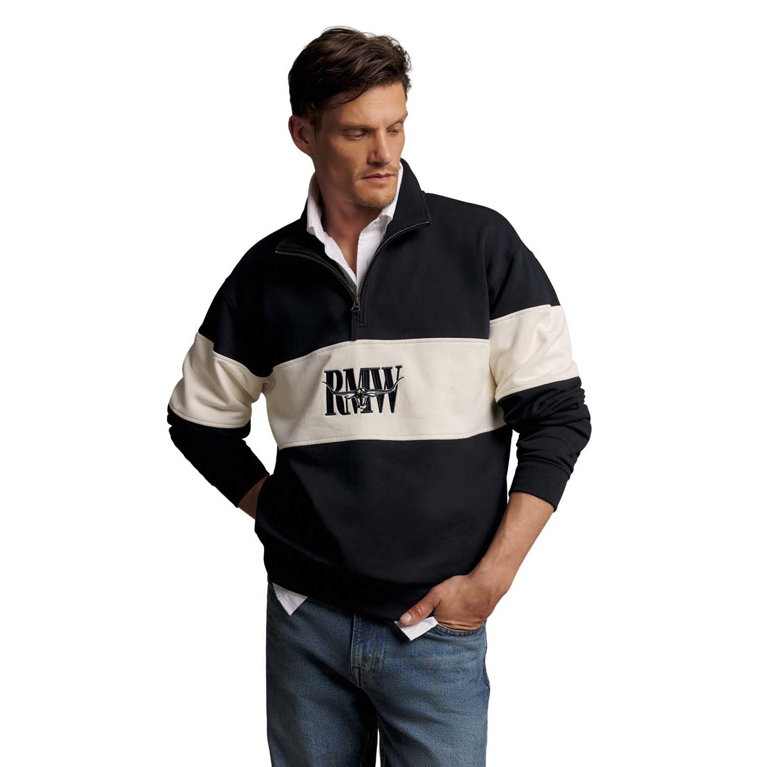 R.M. Williams Heritage Panel Quarter Zip