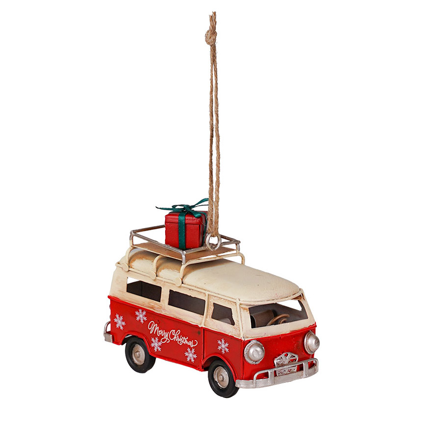 Flower Systems Hanging Vintage Campervan Red