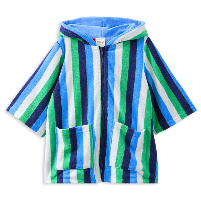 Milky Stripe Terry Towelling Cover Up