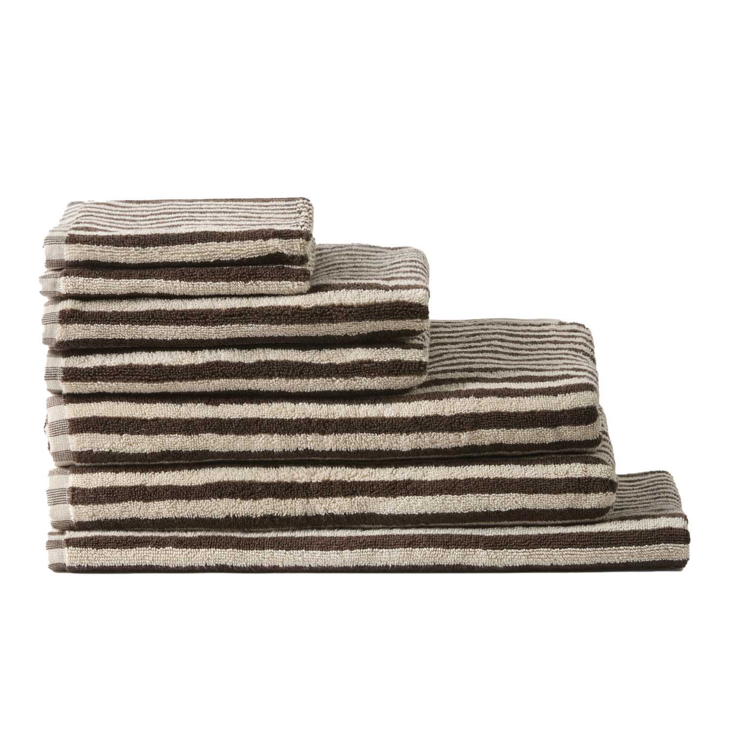 Città Wide Stripe Hand Towel 45x75cm - Cocoa/Bone