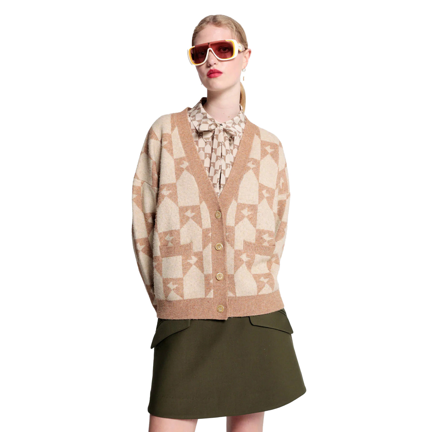 Karen Walker Monogram Chunky Cardigan