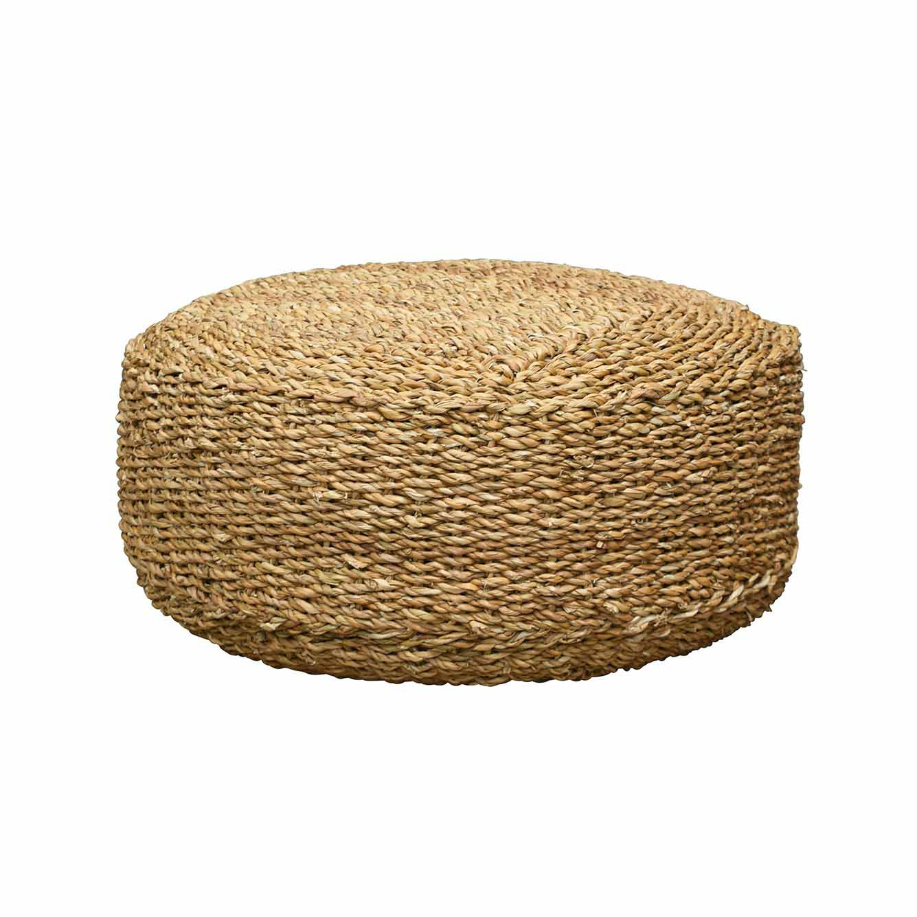 Maytime Round Braided Ottoman - Natural