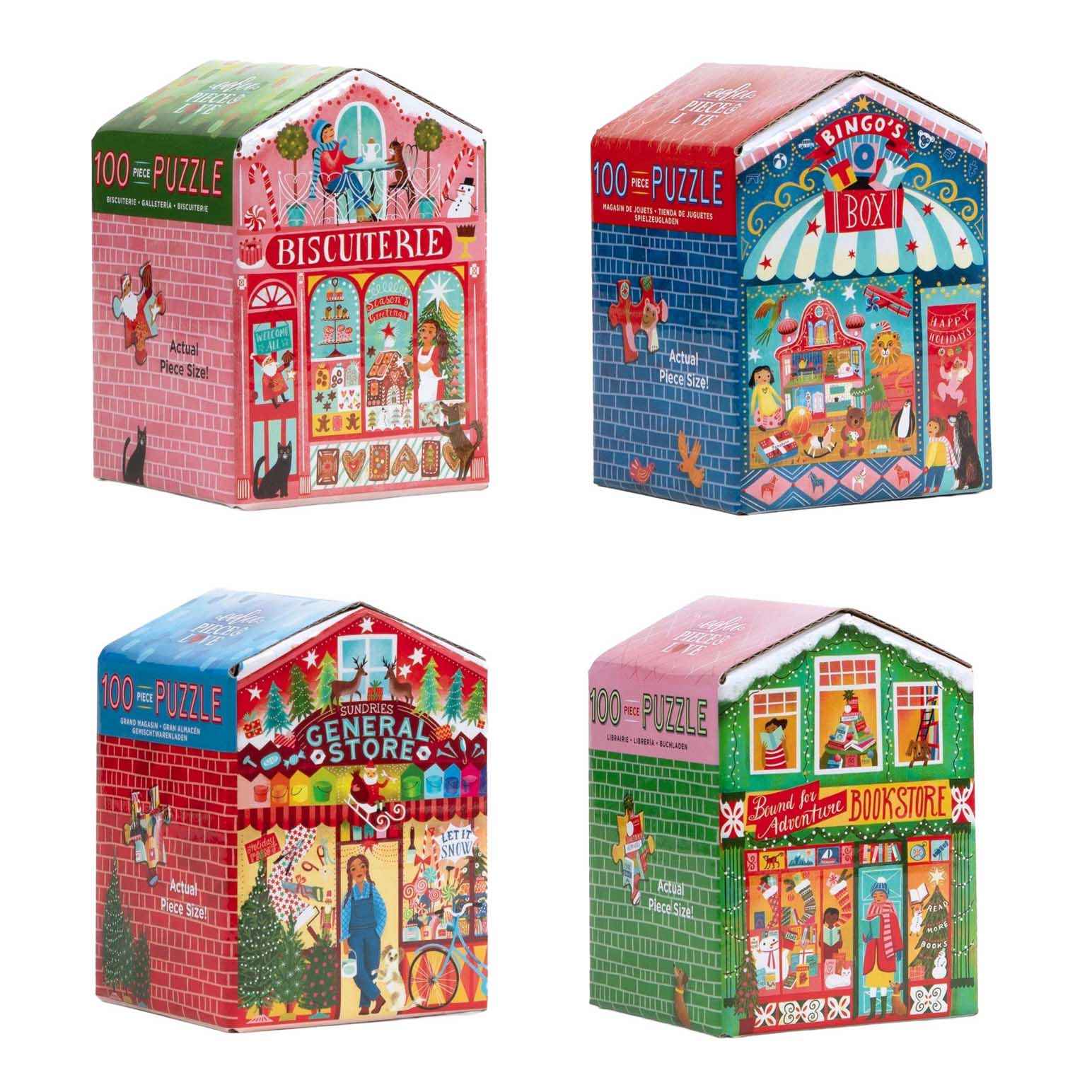 Eeboo Christmas Market Assorted Puzzle 100pc