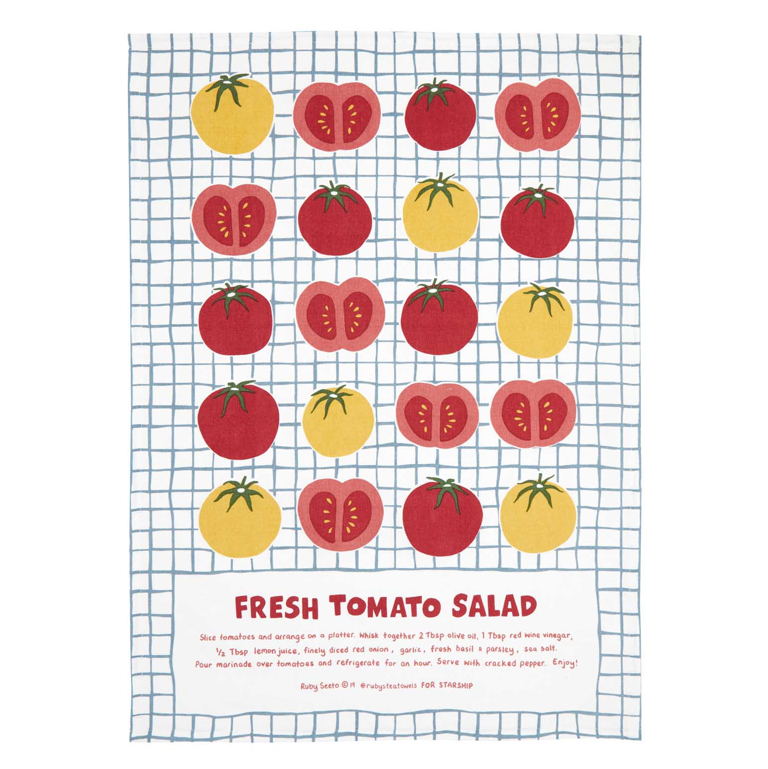 Wallace Cotton Starship Fresh Tomato Salad Tea Towel