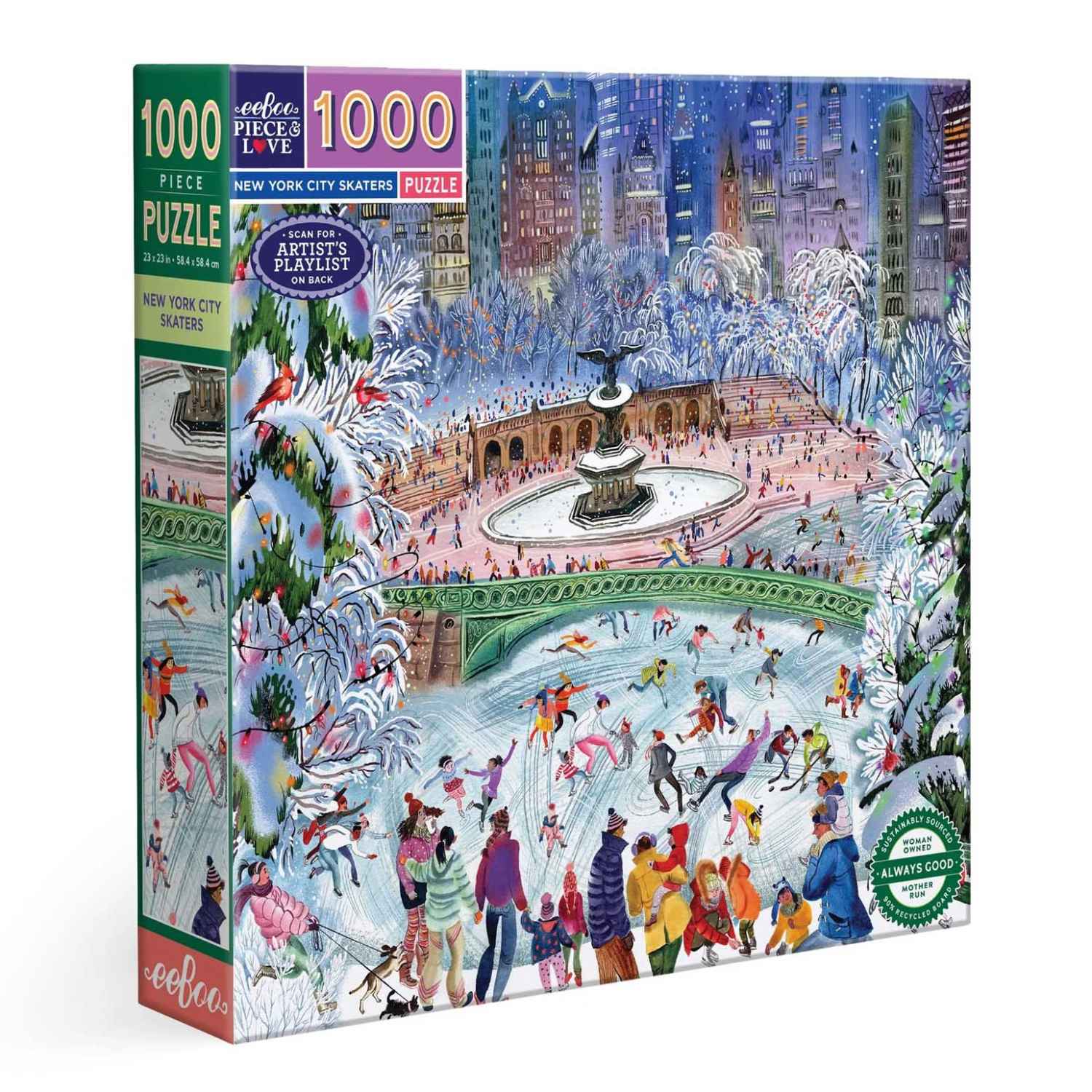 eeboo New York City Skaters Square 1000 Piece Puzzle
