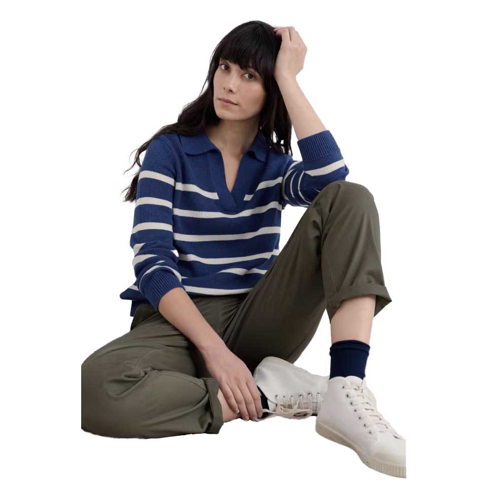 Seasalt Cornwall L/S Barbizan Jumper Veneer Washed Marine Chalk
