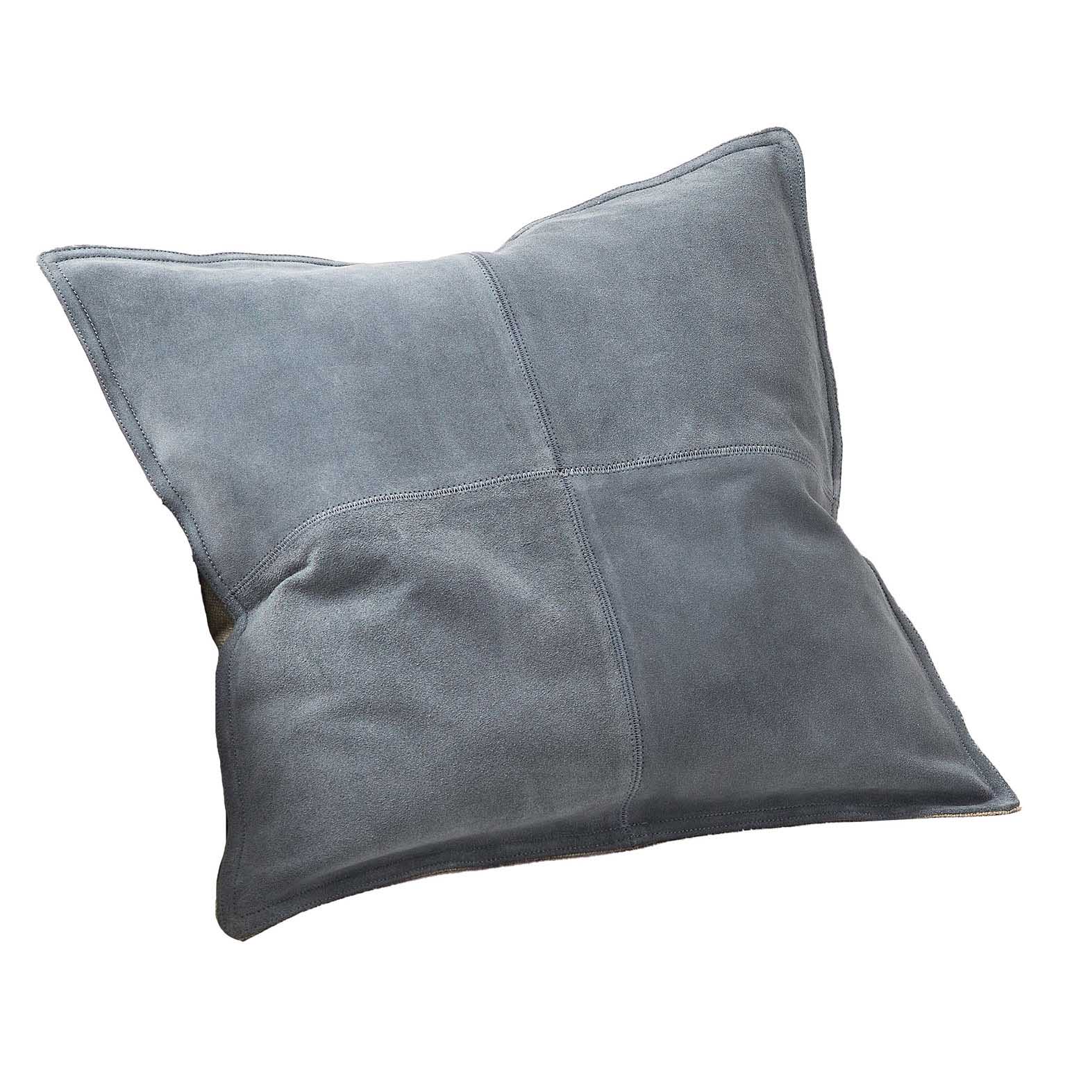 Pottery Barn Pieced Suede Cushion Cover 50cm Chambray