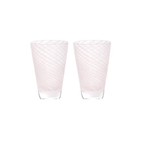 OYOY Yuka Swirl Glass Pack Of 2 Rose