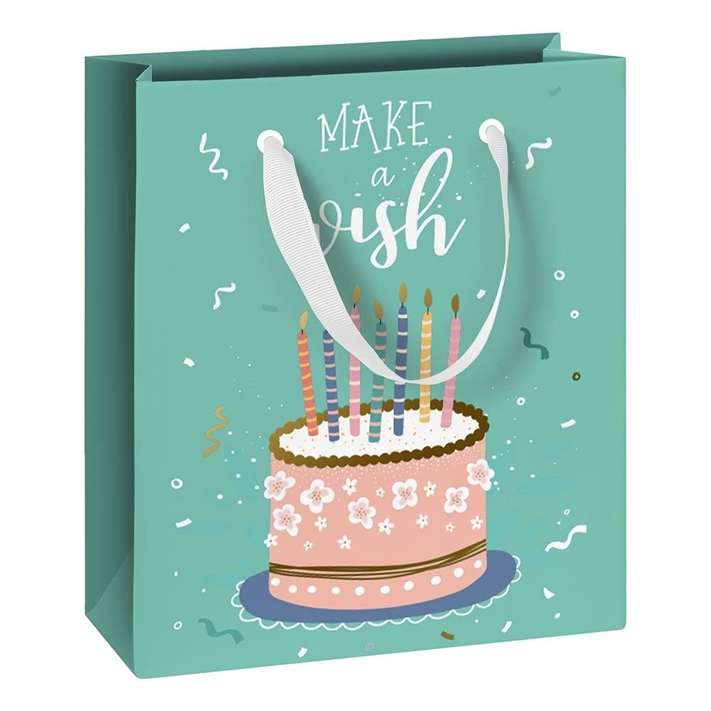 Cake Turquoise Gift Bag 18 x 21cm