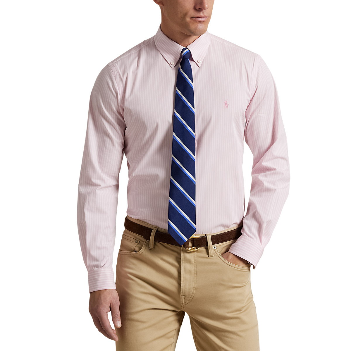 Polo Ralph Lauren Custom Fit Striped Stretch Poplin Shirt