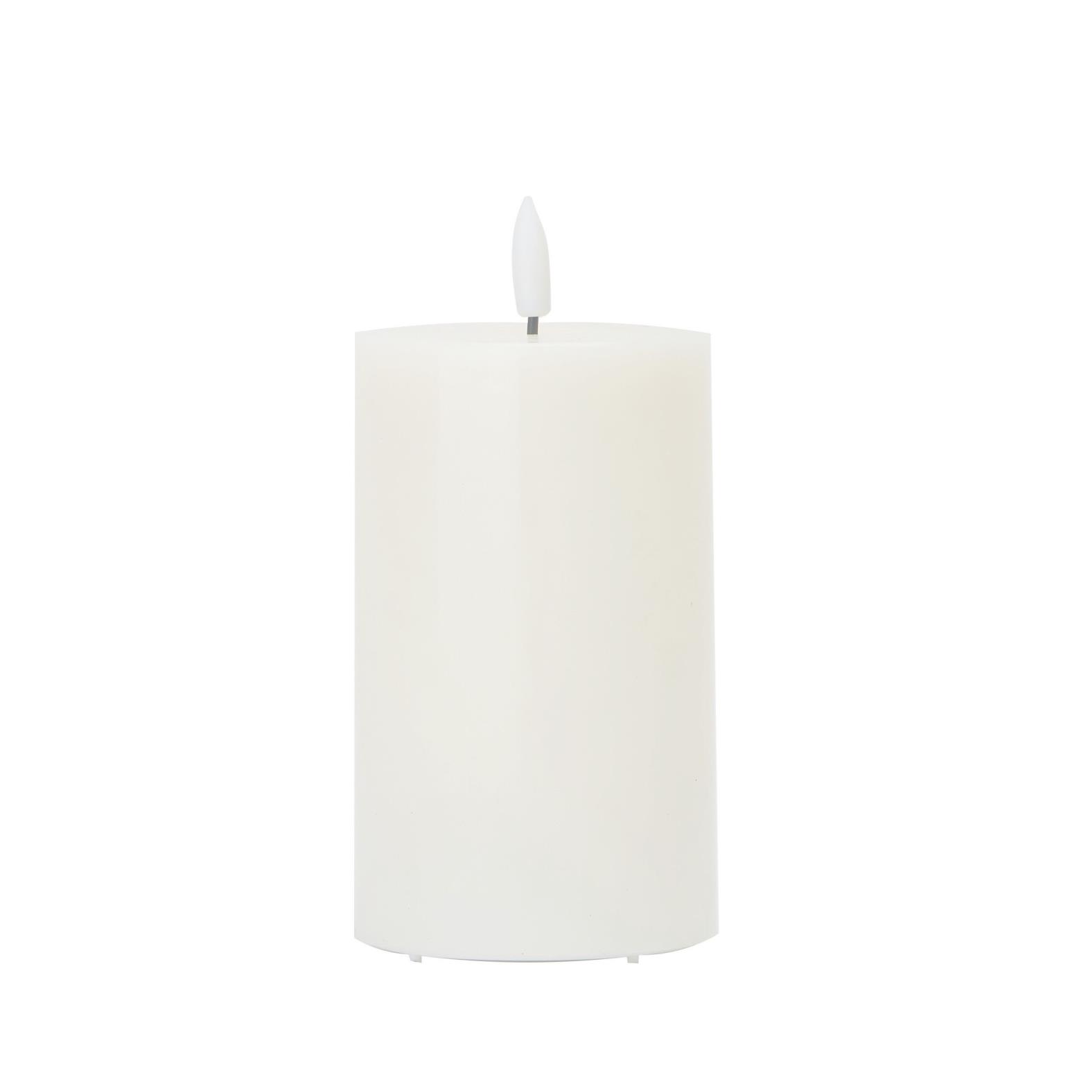 Stellar Haus White Pillar Indoor LED Candle With Timer  12.5x7.5cm - Medium