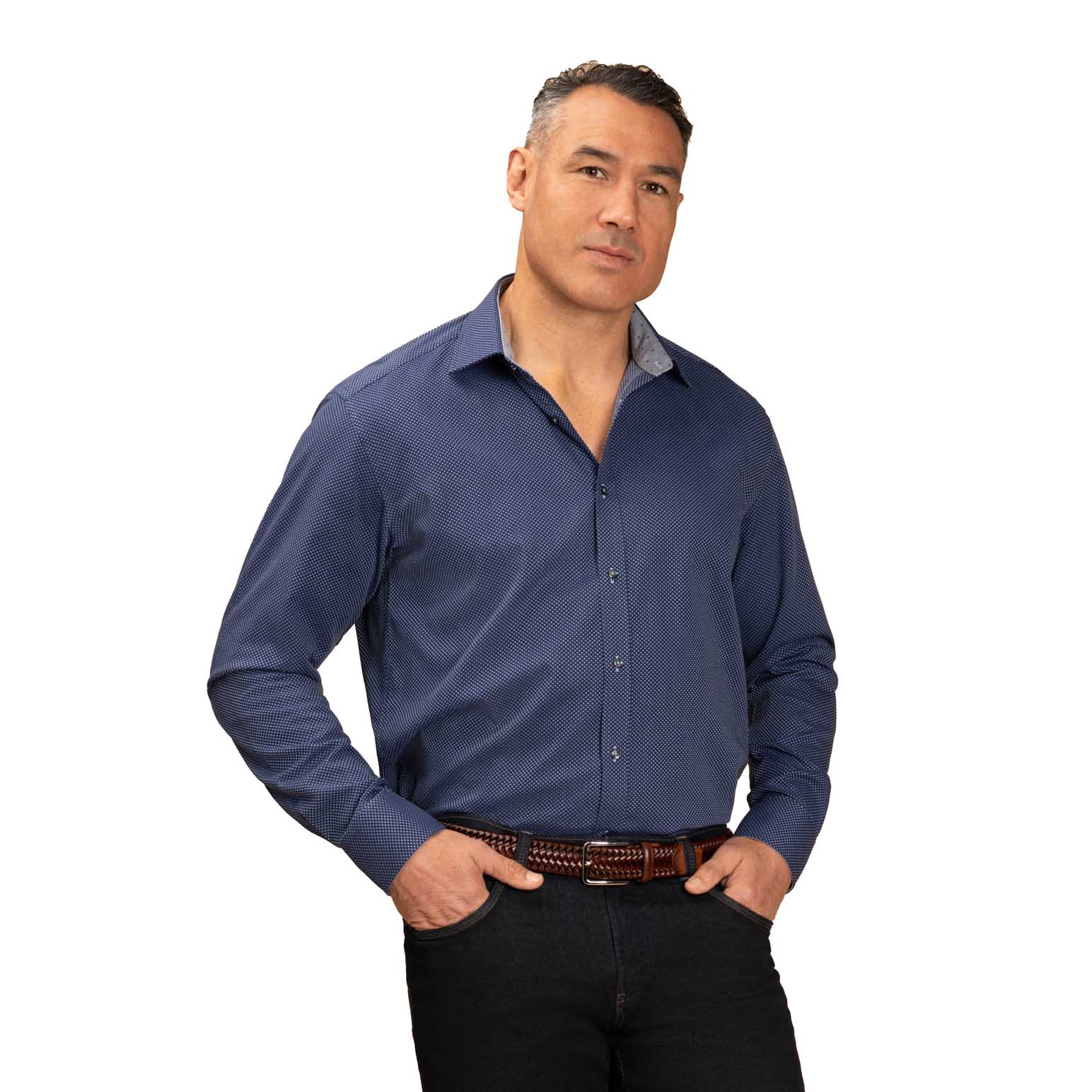 Rembrandt Barbican Navy Blue Spot Shirt