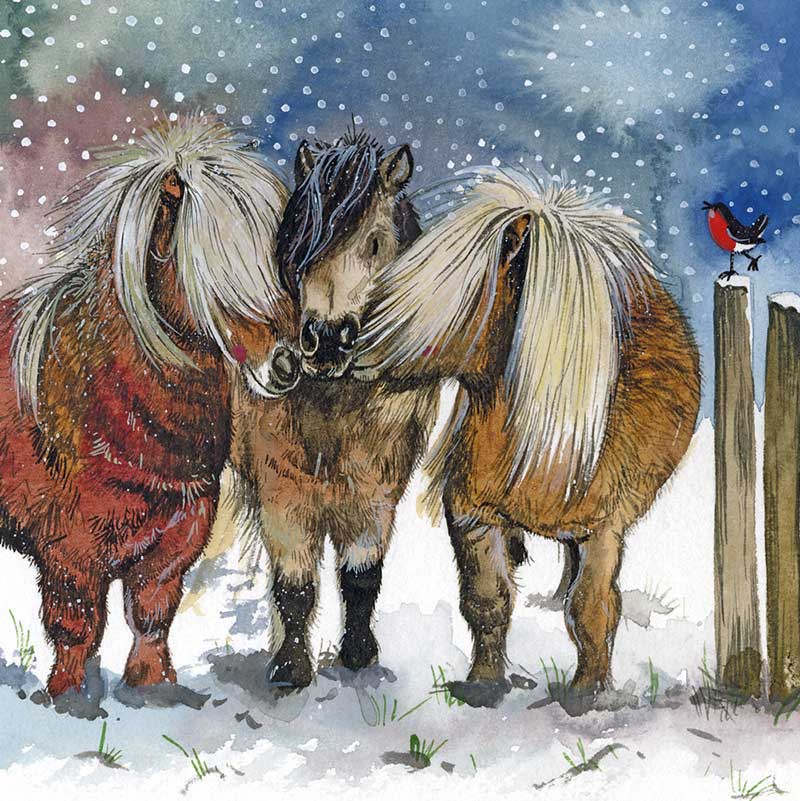 Alex Clark Christmas Ponies Box Of 8 Cards