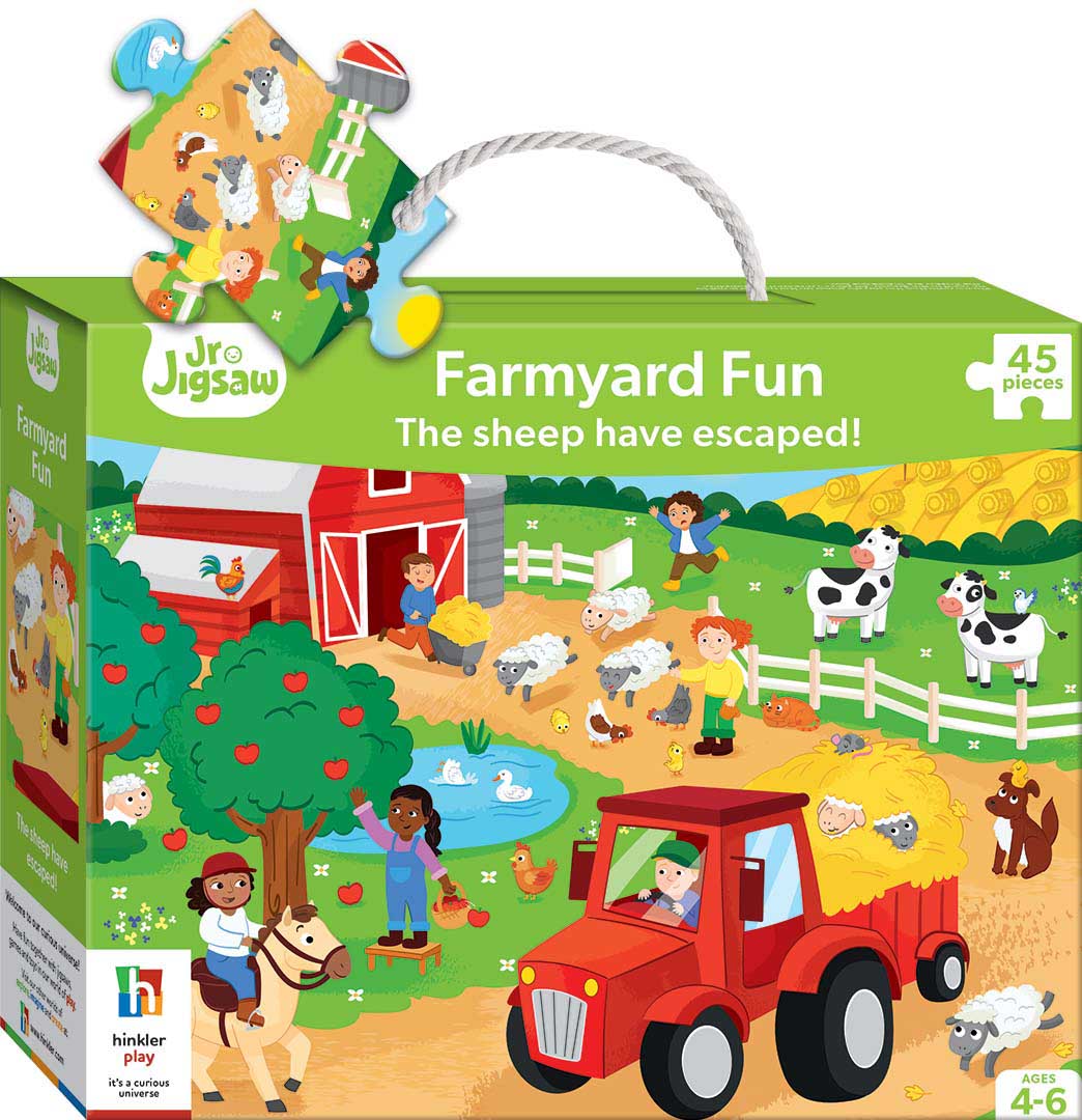Hinkler&nbsp; Jnr Jigsaw 45Pc Carry & Play Farmyard Fun