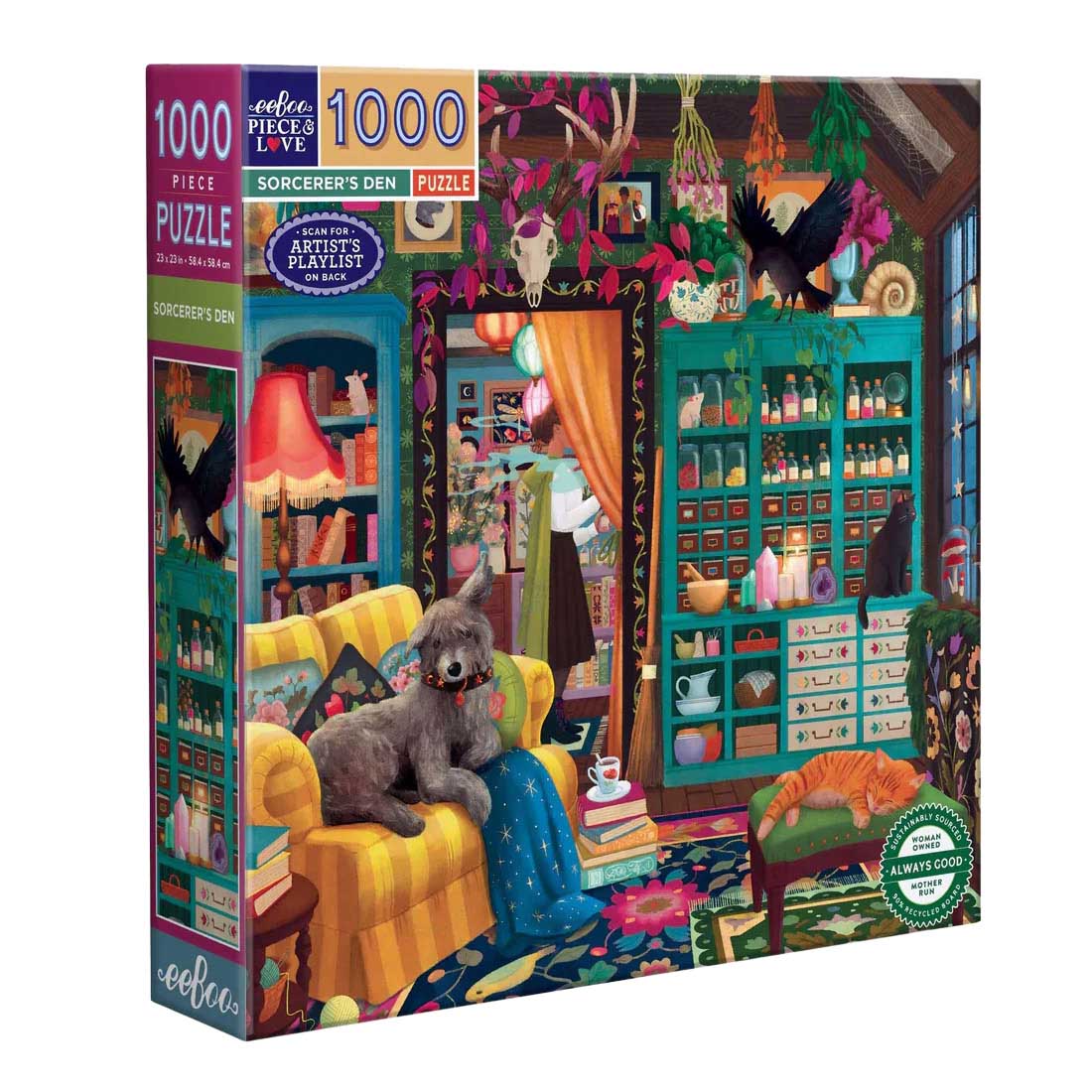 eeBoo Sorcerer's Den Square 1000 Piece Puzzle