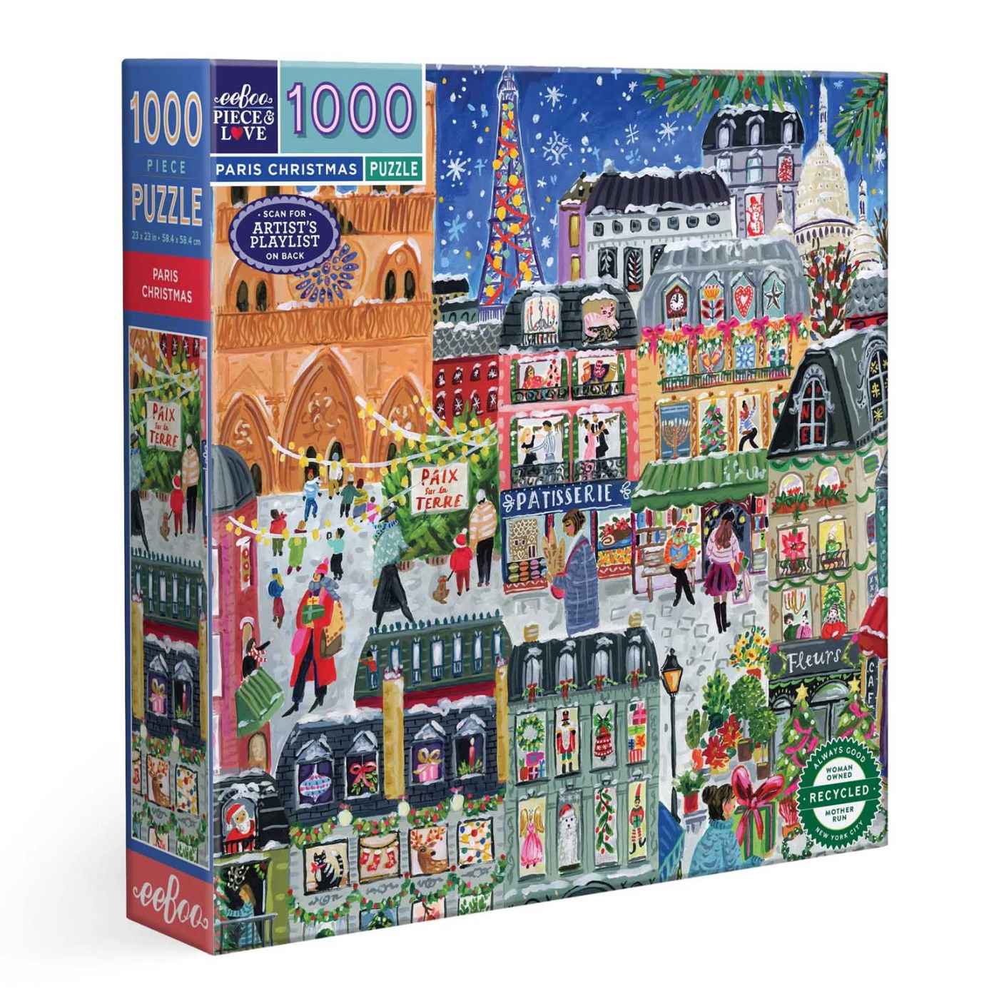 eeboo Paris Christmas Square 1000 Piece Puzzle