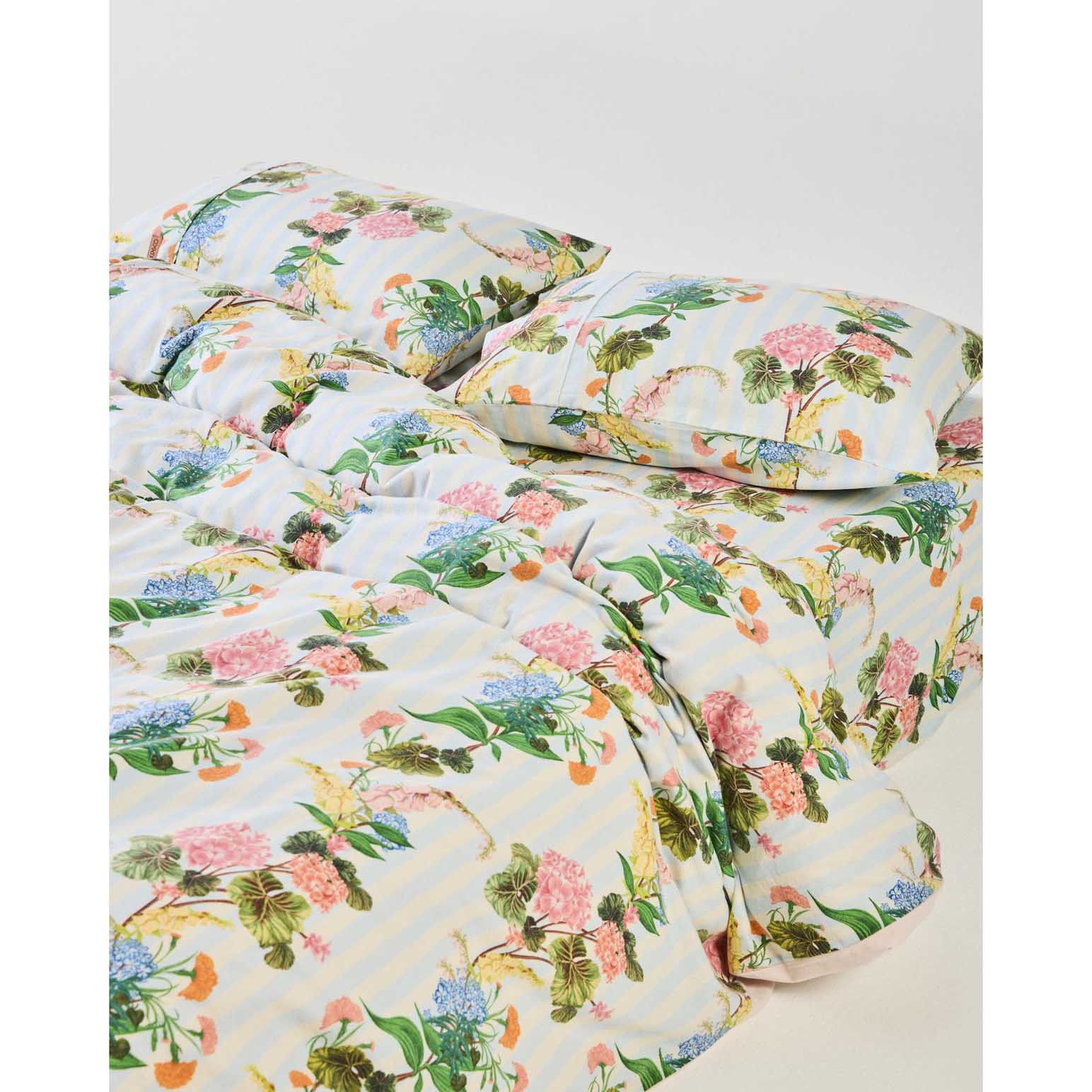 Kip & Co Bouquet Beauty Stripe Flannelette Pillowcases 2P Std Set