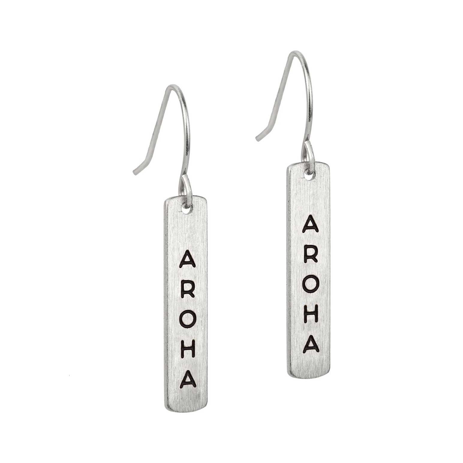 Little Taonga Te Reo Aroha Earrings - Silver