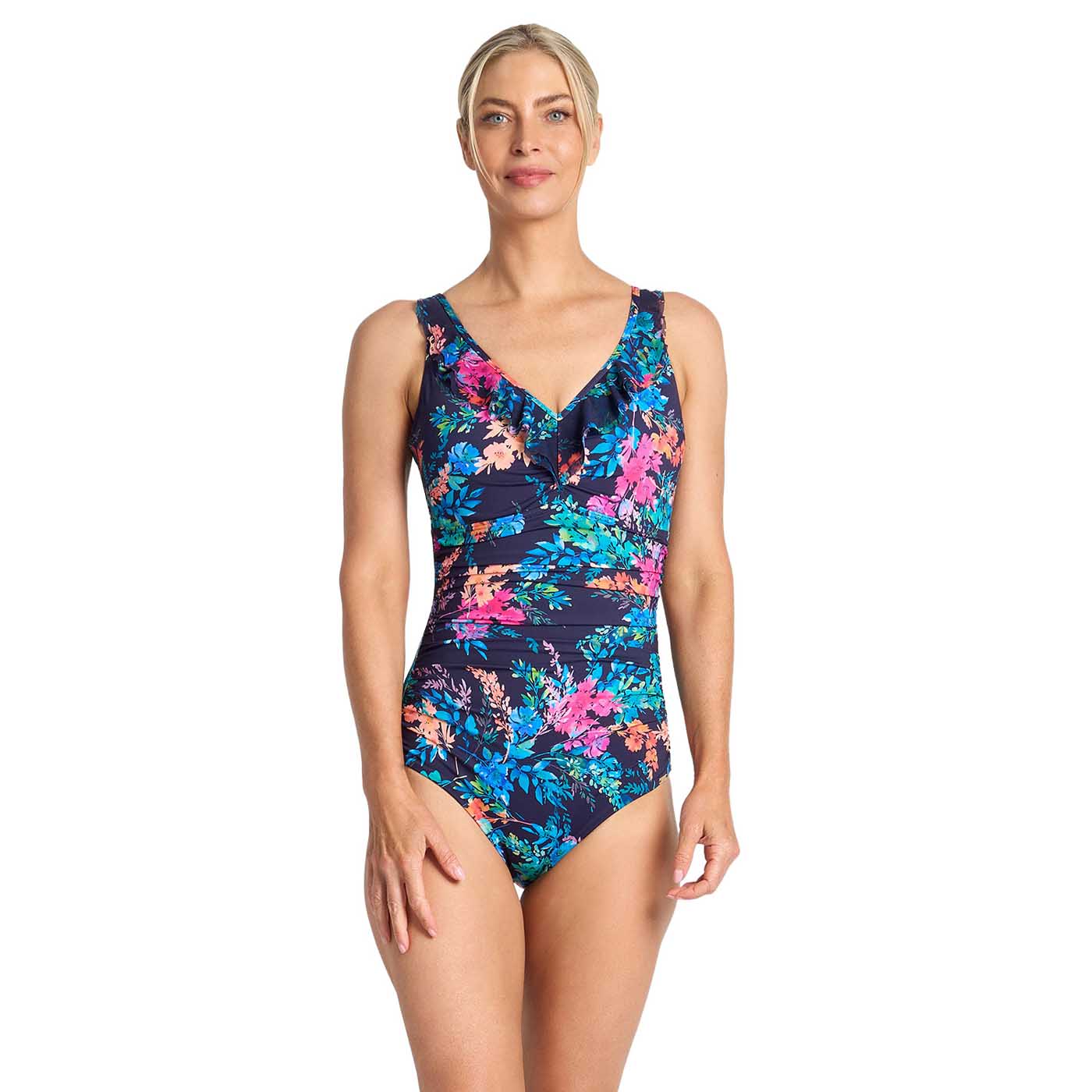 Jantzen Fresia Dd/E Mesh Frill One Piece Navy