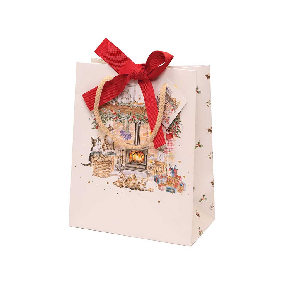 Wrendale Fireside Medium Christmas Gift Bag