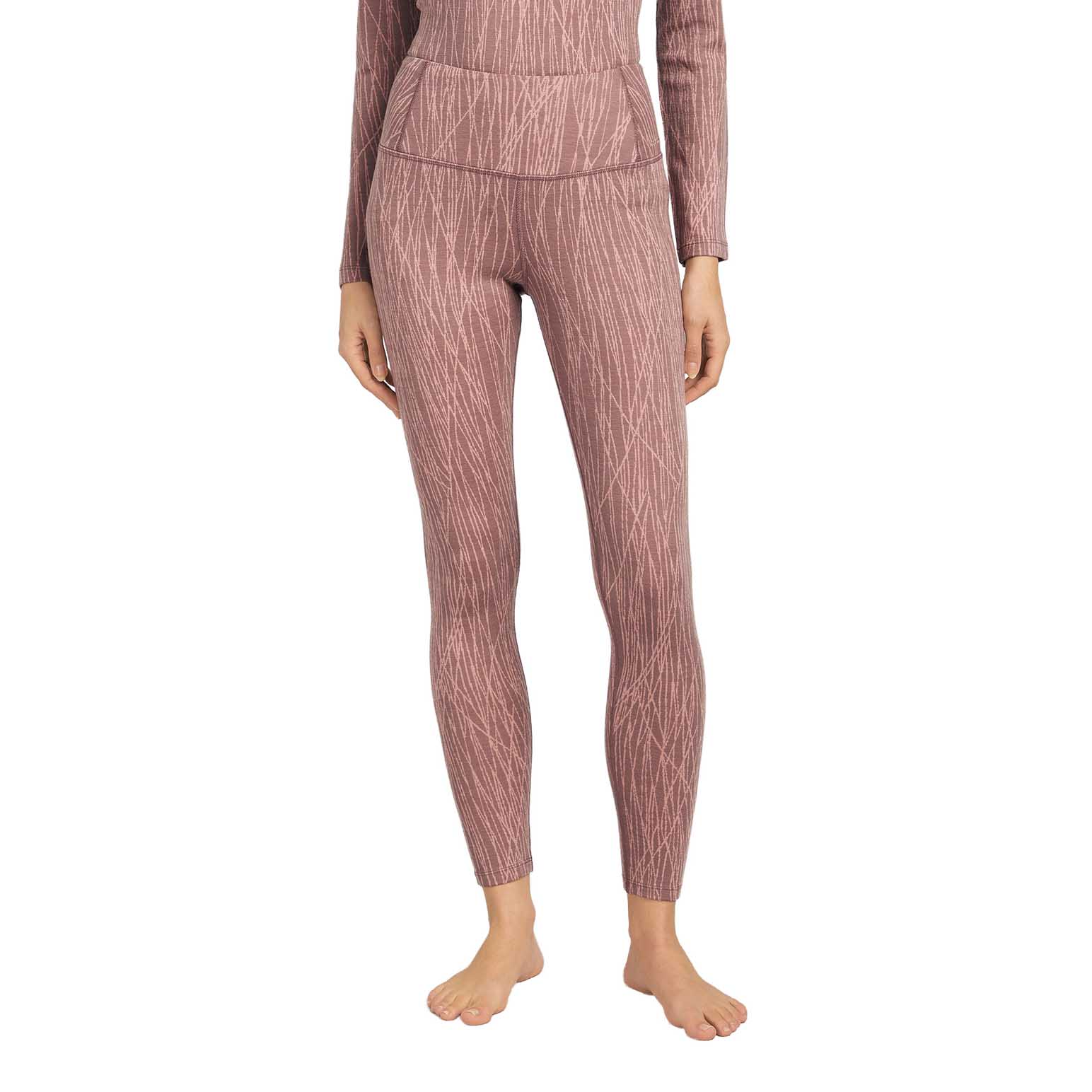 Icebreaker W Merino 260 Tech Vertex High Rise Leggings Delta Lines AOP