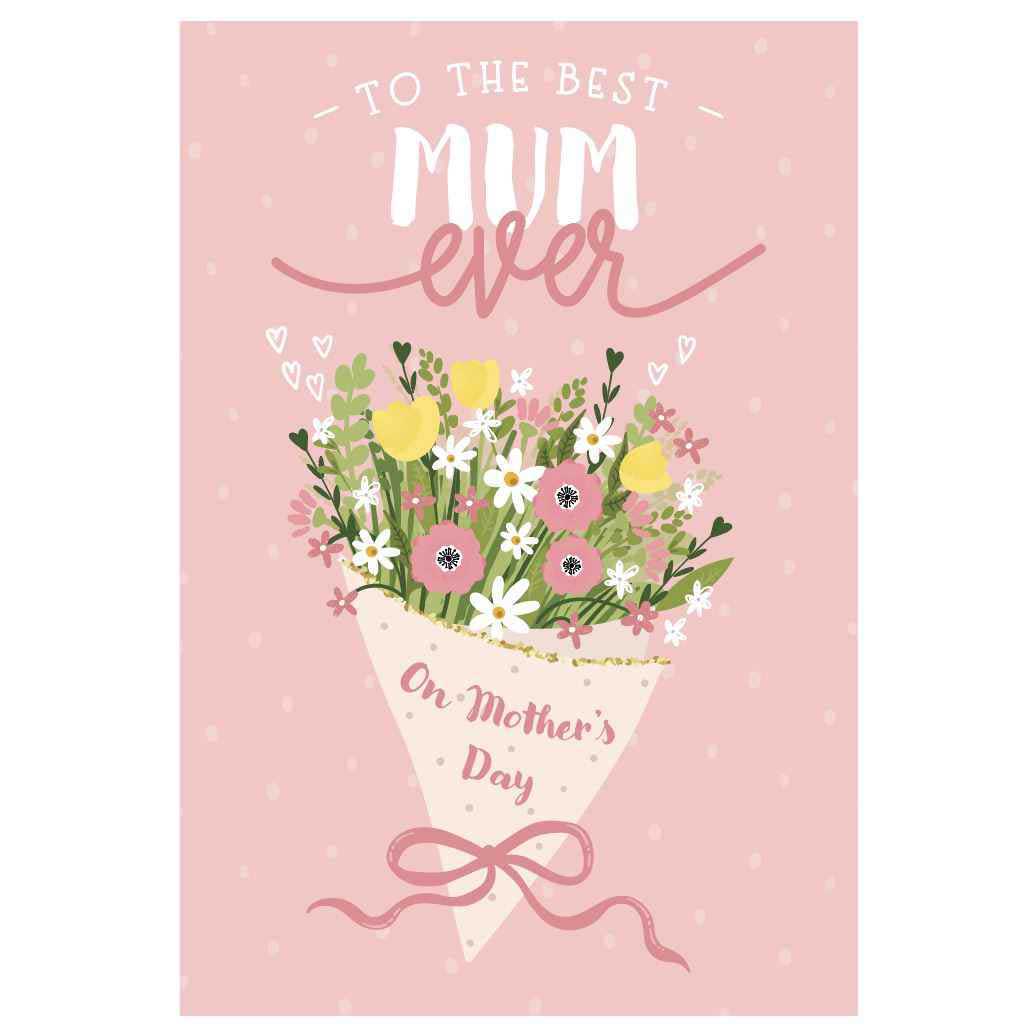 Image Gallery Mum Bunch Of Flowers Mother's Day Card