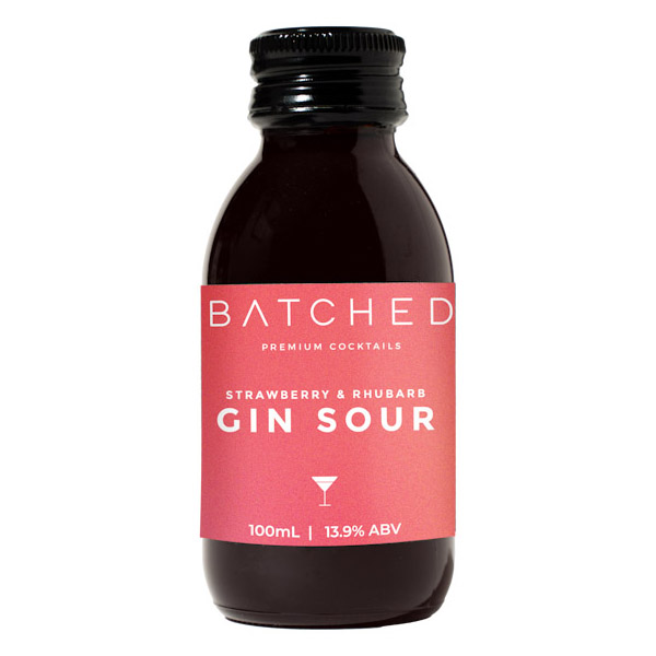 Batched Gin Sour Strawberry & Rhubarb 13.9% 100ml